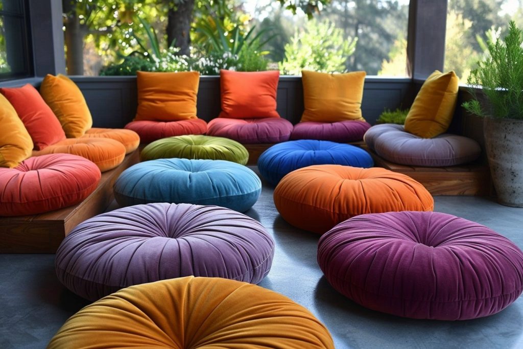 Embellissez votre terrasse avec des coussins ronds extérieurs