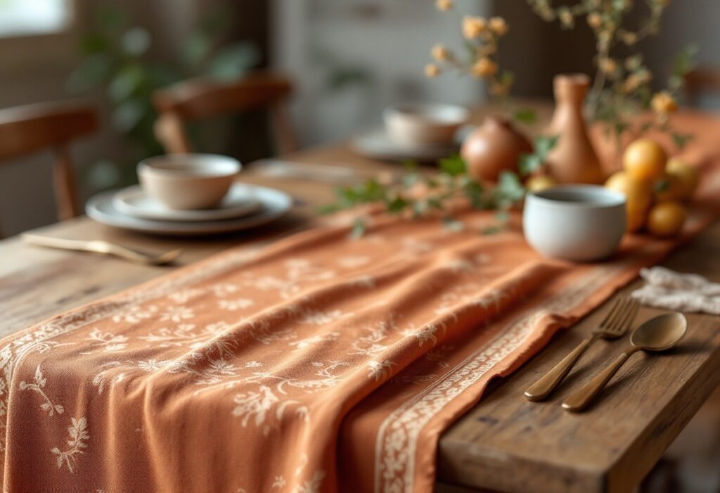 Élégance terracotta : chemins de table pour une déco raffinée
