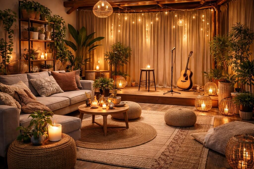 Décoration et ambiance pour spectacles chez Madeco avec Ikea, Maisons du Monde et Nature & Découvertes