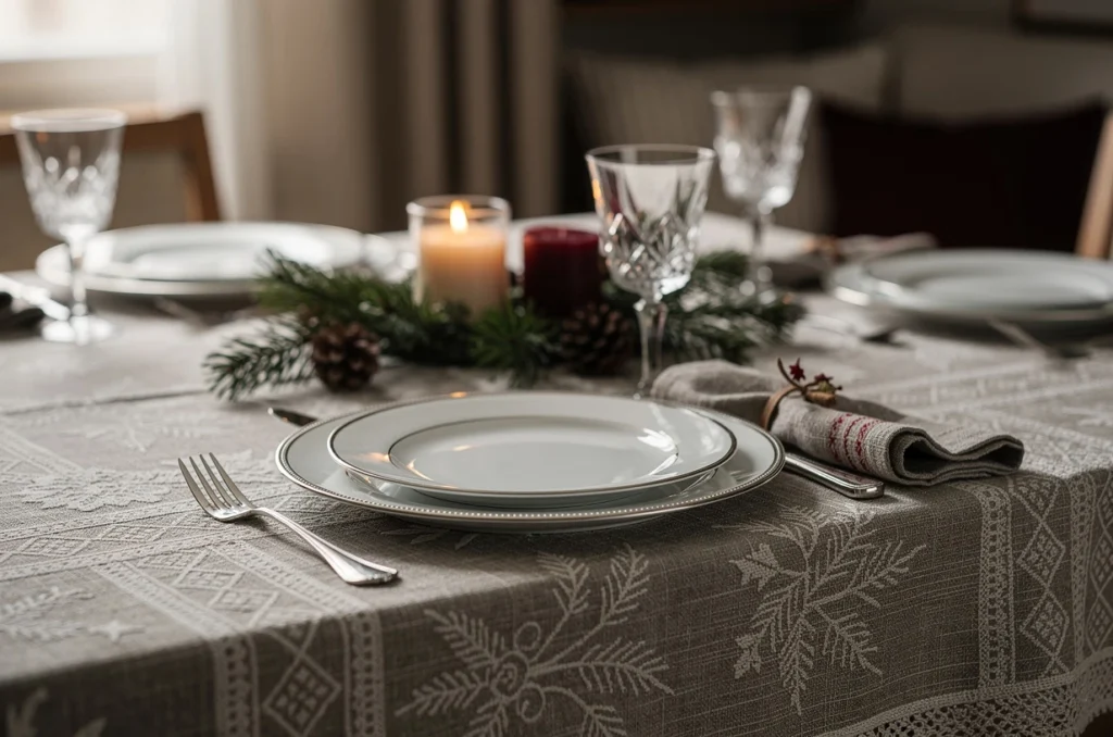 Noël autrement : adopter une nappe de noël chic pour une table élégante