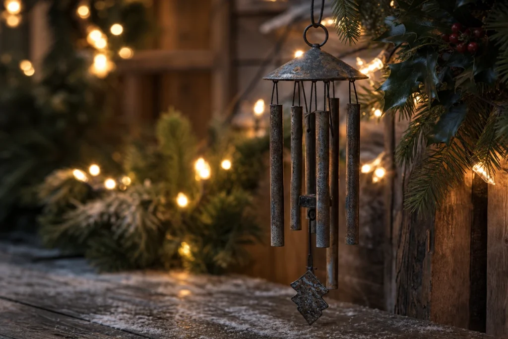 Décoration de noël : suspendez un carillon à vent parmi vos guirlandes lumineuses